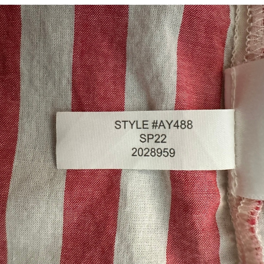 J.Crew Striped Button Down Shirt L Red White 100% Cotton Preppy Coastal Nautical - Picture 4 of 7